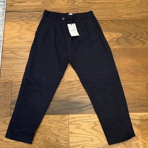 Zara Kids Navy Checkered casual or dressy Blue checkered pants
